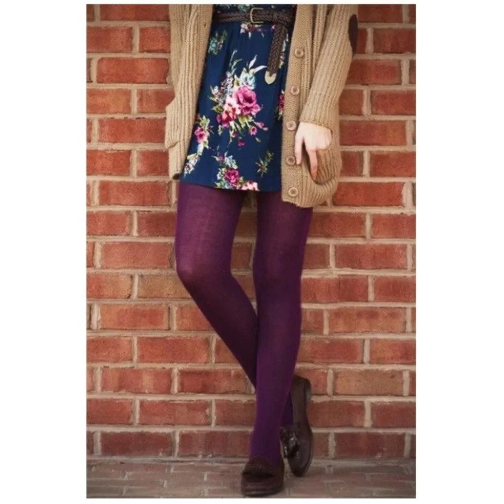 Vintage - 90s Eggplant Colour Tights